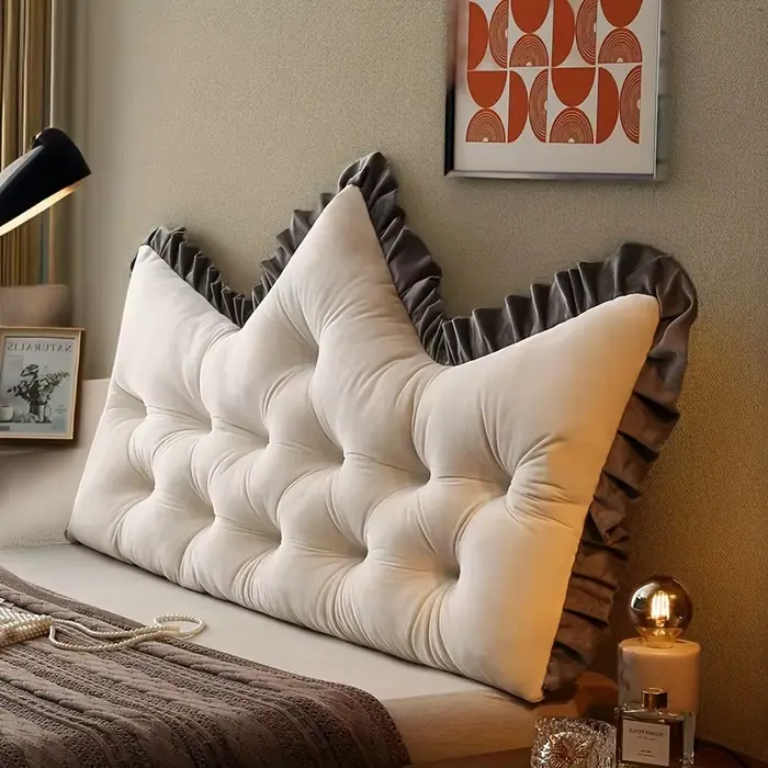 Coussin de dossier capitonné Extra Large avec bordure à volants