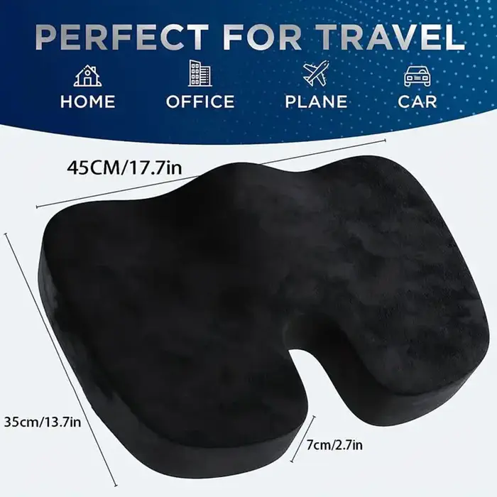 Coussin de siège de voyage en mousse à mémoire de forme, oreiller en forme de U pour chaise, voiture