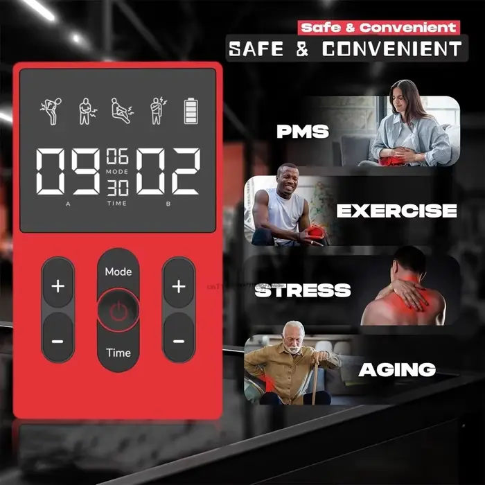 Masseur méridien TENS EMS multifonctionnel avec 12 modes et 36 niveaux d'intensité