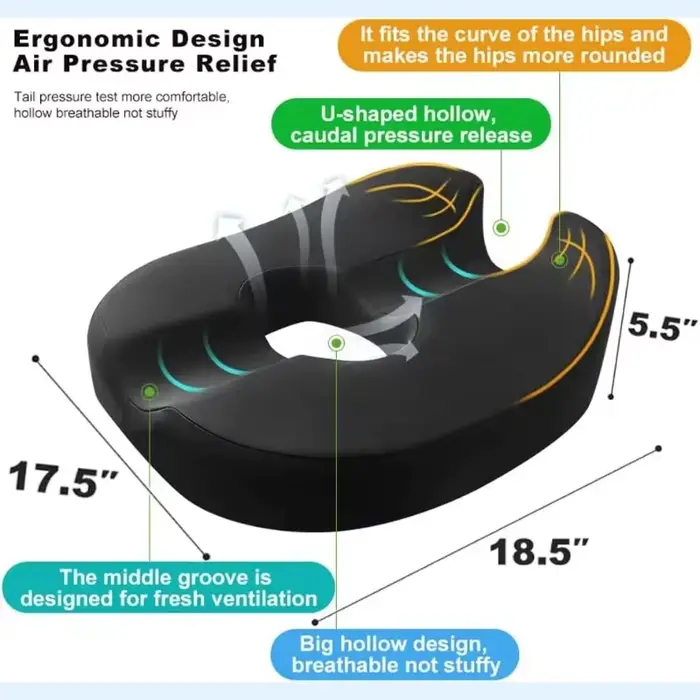 Coussin de siège de voiture en forme de donut pour le coccyx