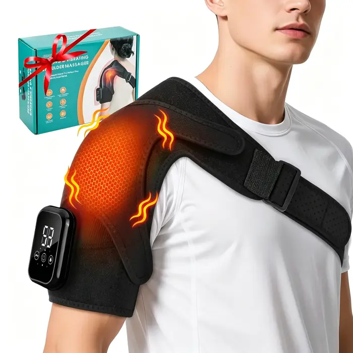 Masseur d'épaule vibrant, support de massage pour l'épaule, ceinture de soutien pour la relaxation musculaire du bras