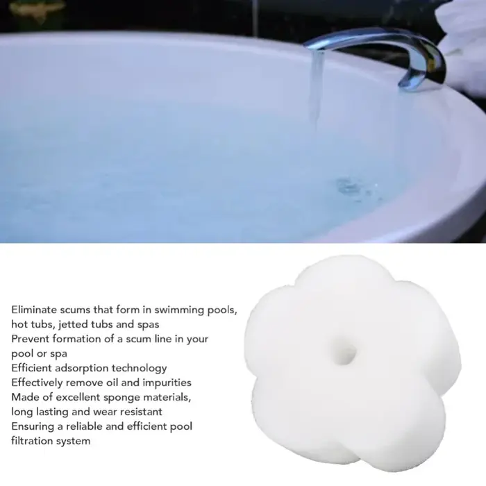 Éponge anti-salissures pour bain à remous, 10 pièces, absorbeur d'huile en forme de fleur pour piscine et spa, filtre absorbant haute efficacité