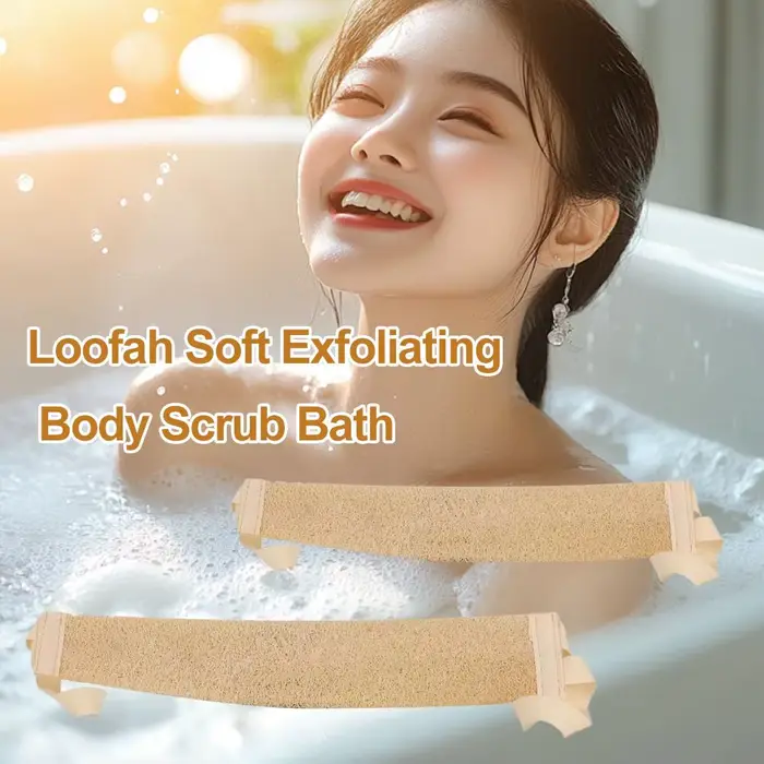 Loofah naturel peau gommage serviette douche Spa Massage brosse de bain épurateur éponge sangle arrière