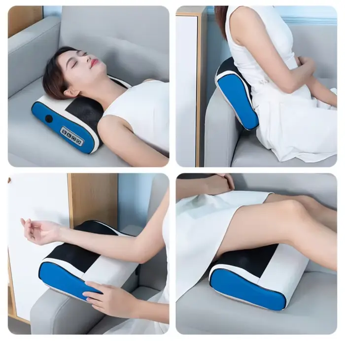 4 touches intelligent cervical cou épaule électrique taille dos Shiatsu Massage oreiller chauffé siège de voiture