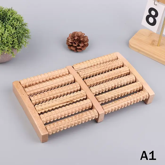 Rouleau de massage pour les pieds en bois, thérapie multi-points pour les pieds, massage par frottem