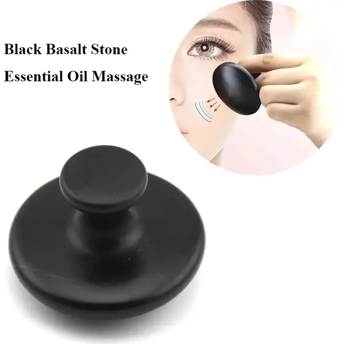 Pierre de basalte noire pour massage du visage et du corps