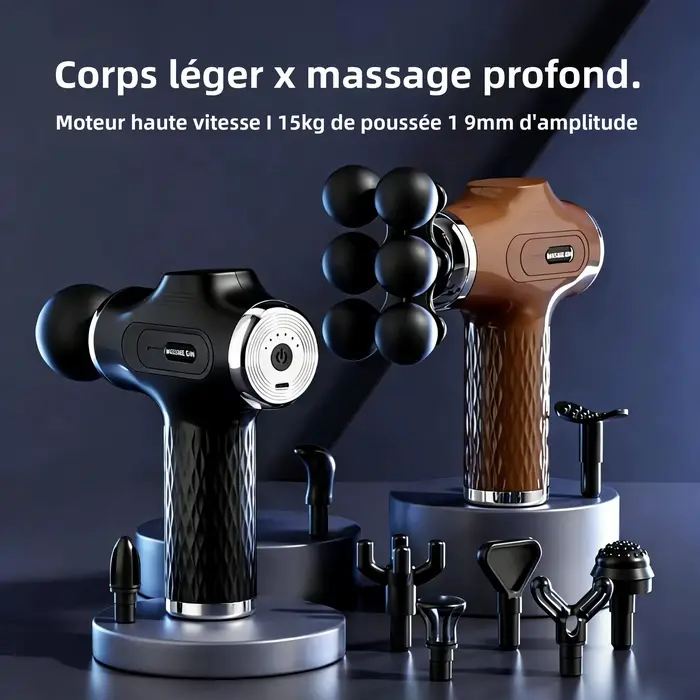 Pistolet de massage électrique à 10 têtes pour la relaxation musculaire
