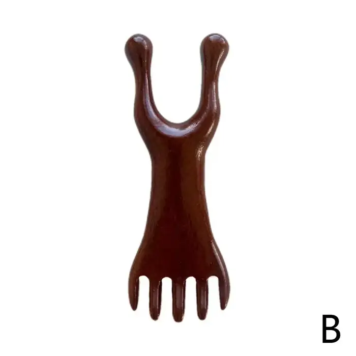 Peigne de Massage à cinq pattes en bois de santal naturel, bois de cerf, méridiens, dragage du cuir 