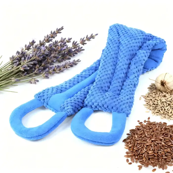 Tuhopeta Coussin chauffant pour le cou micro-ondable avec poignées Thérapie thermique humide Compresse de la douleur aux épaules et soulagement des crampes Pack chaud et froid