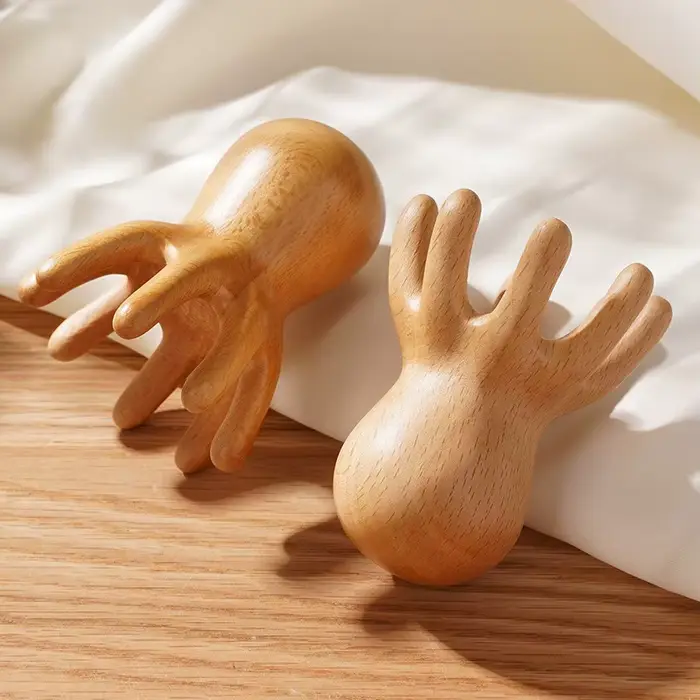 Peigne de massage en bois de santal Octopus pour le grattage des méridiens