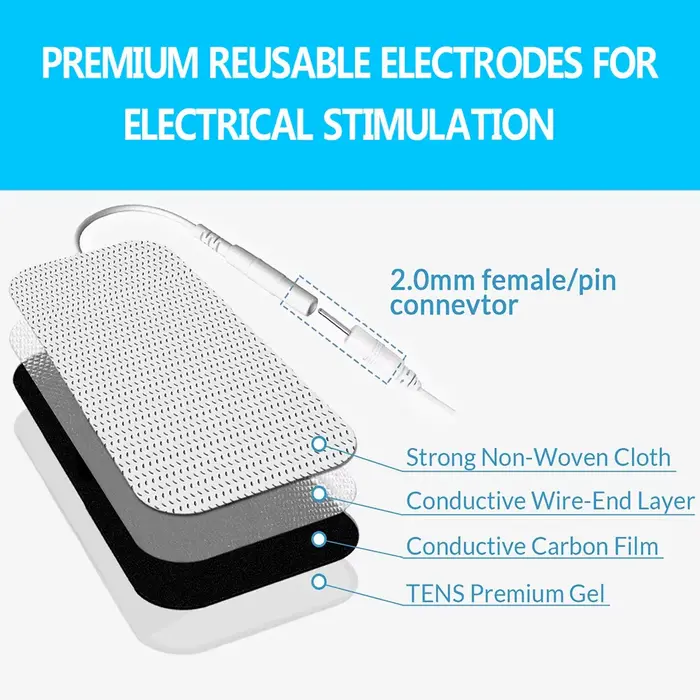 Électrode Tens de physiothérapie Coussinets Gel conducteur thérapeutique pression d'impulsion électrique Compex stimulateur musculaire patchs de Massage