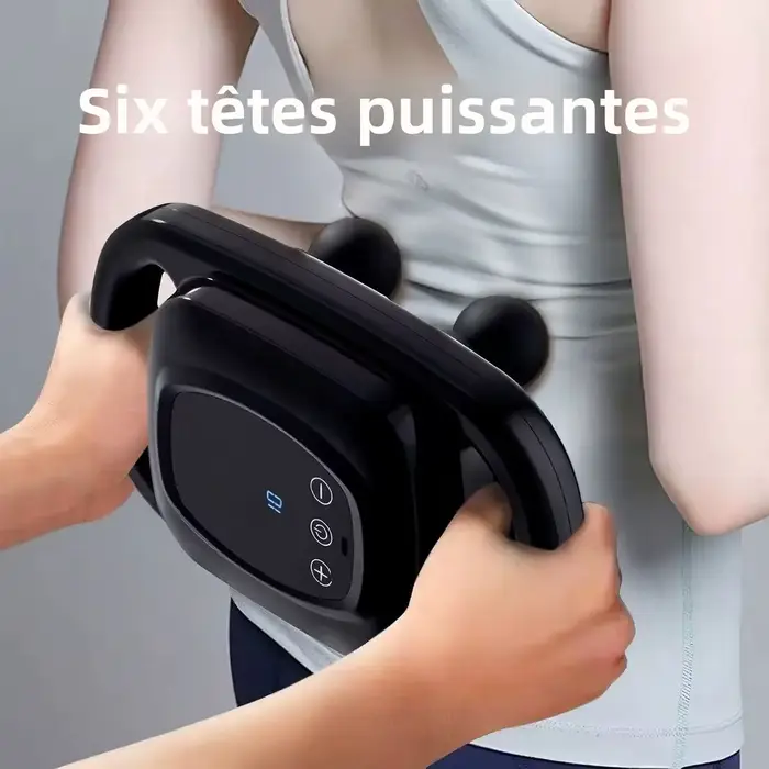 Pistolet de massage à 6 têtes avec écran numérique
