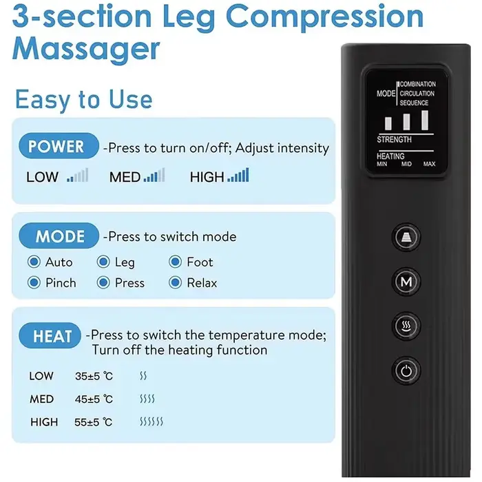 Bottes de massage des jambes à compression d'air – Système de récupération de la circulation de lymphatique