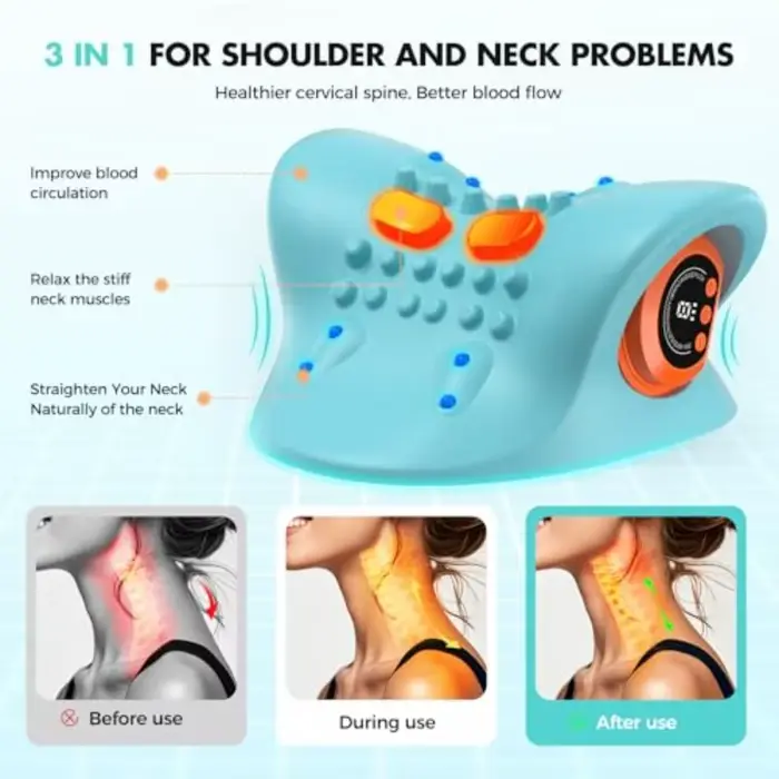 Masseur pour les épaules et le cou, fonction de massage électrique, masseur pour le cou et les épaules, sans fil, portable, recharge USB. Le cadeau idéal