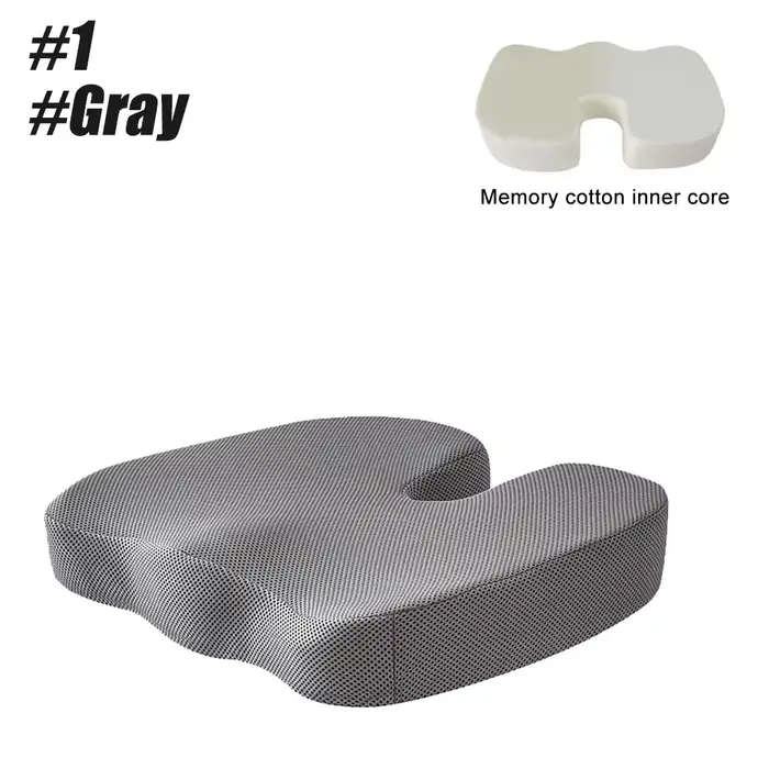 Coussin de siège Coccyx en mousse à mémoire de forme, oreiller en forme de U pour chaise, voiture et