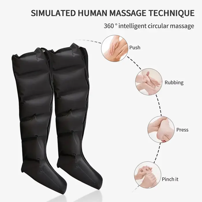 NOUVEAU Massage des jambes à compression d'air 6 bottes pneumatiques à airbag utilisées pour la circulation et la
