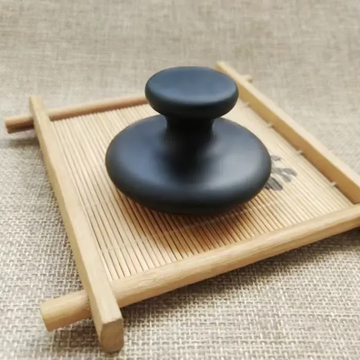 1 pierre brute noire huile de Massage en forme de champignon Spa