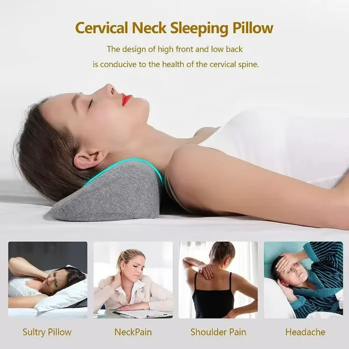 Oreiller cervical ergonomique en mousse à mémoire de forme