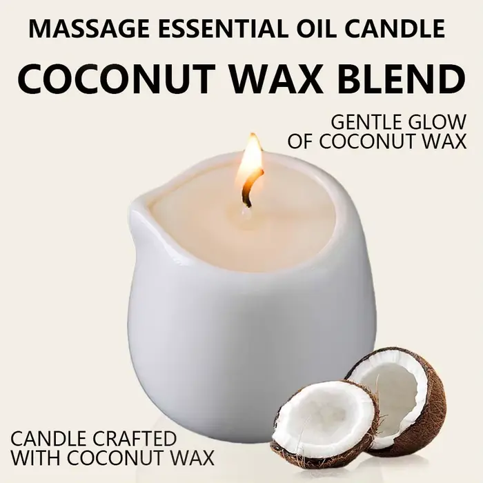Bougie d'huile de massage naturelle parfumée fruitée. Faible chaleur. 1