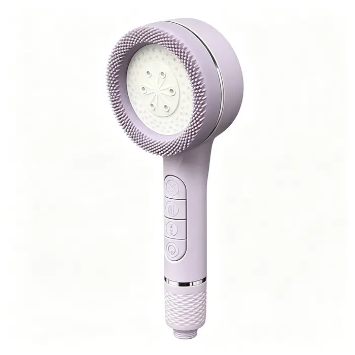 Pommeau de douche manuel avec filtre de massage SPA, 4 modes de pulvérisation, pulvérisateur pressurisé à haut débit avec brosse extérieure en silicone pour salle de bain