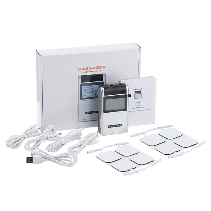 Stimulateur musculaire électrique EMS, 15 Modes, TENS, physiothérapie, masseur complet du corps, sou