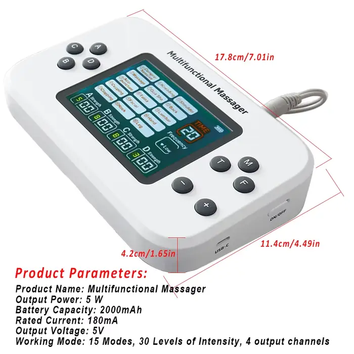Stimulateur musculaire TENS à 15 modes