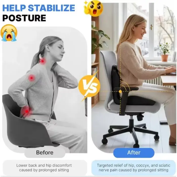 Coussin ergonomique pour le coccyx en mousse à mémoire de forme