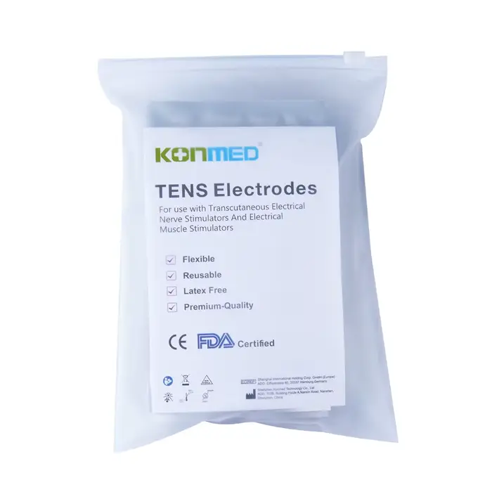 10 paires d'électrodes TENS 5*10cm avec trou de prise 2.0mm pour Machines TENS/EMS