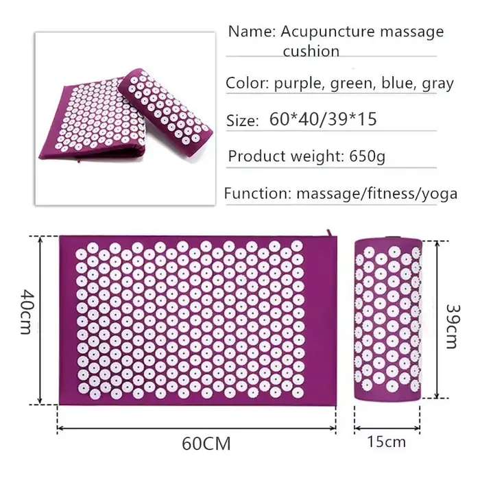 Tapis de massage et coussin d'acupression pour yoga et Pilates