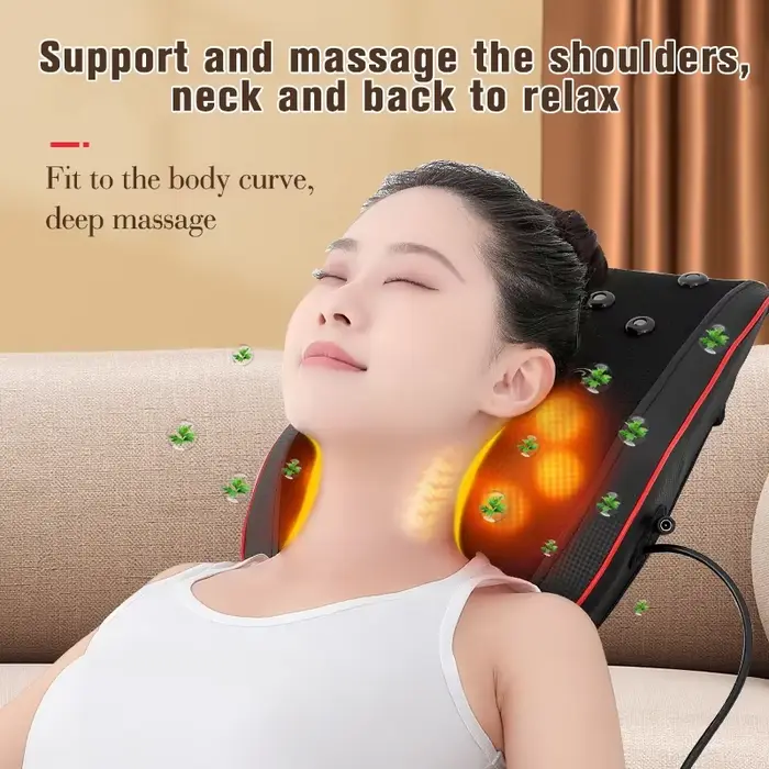 Masseur électrique de corps de traction cervicale de cou de tête de Shiatsu oreiller de dos de voiture avec le dispositif de Massage vibrant de chauffage