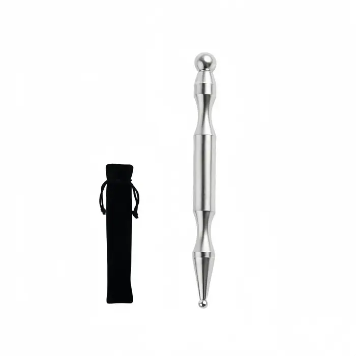 Stylo de massage double tête en acier inoxydable