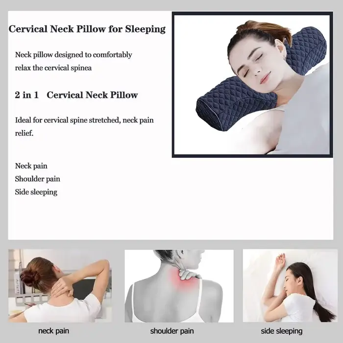 Oreiller cervical, oreiller ergonomique en mousse à mémoire de forme