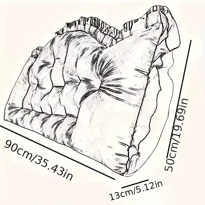 Coussin de dossier capitonné Extra Large avec bordure à volants